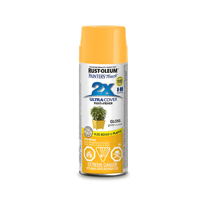 Peinture en aérosol Rust-Oleum Painter's Touch polyvalente 340g - fini lustré - Coucher de soleil doré - Quincaillerie G.H. Berger