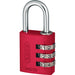 Cadenas à combianison à 3 chiffres 30mm rouge - Quincaillerie G.H. Berger