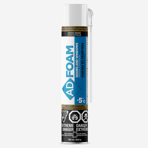 Mousse isolante à expansion minimale pour portes et fenêtres - Paille - 750 mL - Quincaillerie G.H. Berger