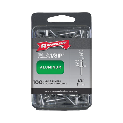 Rivet long en aluminium 1/8" X 1/2" - Paquet de 100 - Quincaillerie G.H. Berger
