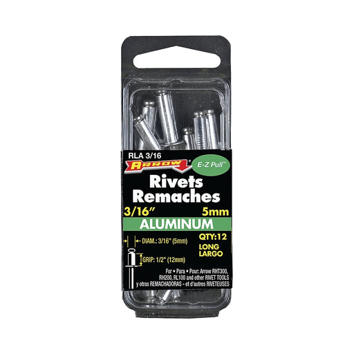 Rivet long en aluminium 3/16" X 1/2" - Paquet de 12 - Quincaillerie G.H. Berger