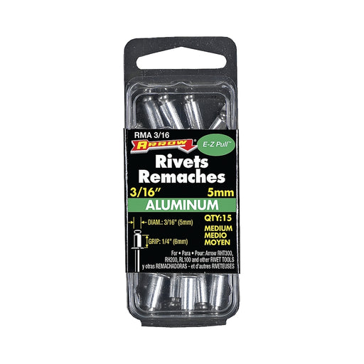 Rivet moyen en aluminium 3/16" X 1/4" - Paquet de 15 - Quincaillerie G.H. Berger