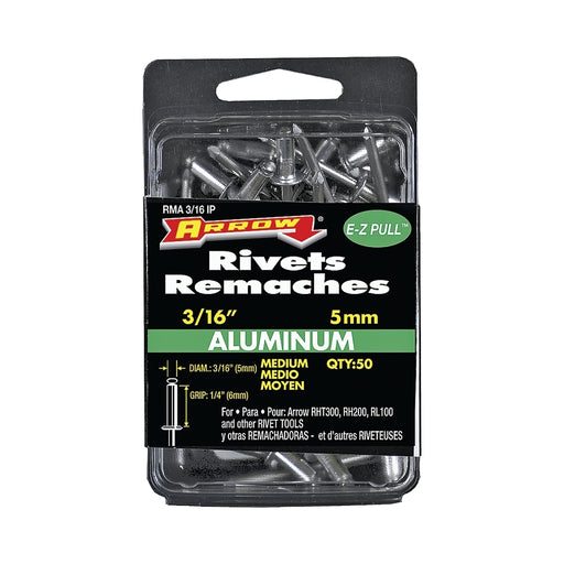 Rivet moyen en aluminium 3/16" X 1/4" - Paquet de 50 - Quincaillerie G.H. Berger