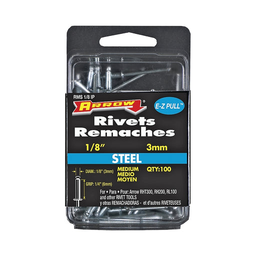 Rivet moyen en acier 1/8" X 1/4" - Paquet de 100 - Quincaillerie G.H. Berger