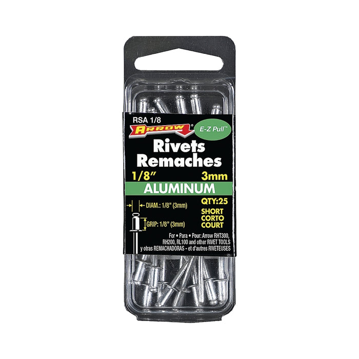 Rivet court en aluminium 1/8" X 1/8" - Paquet de 25 - Quincaillerie G.H. Berger