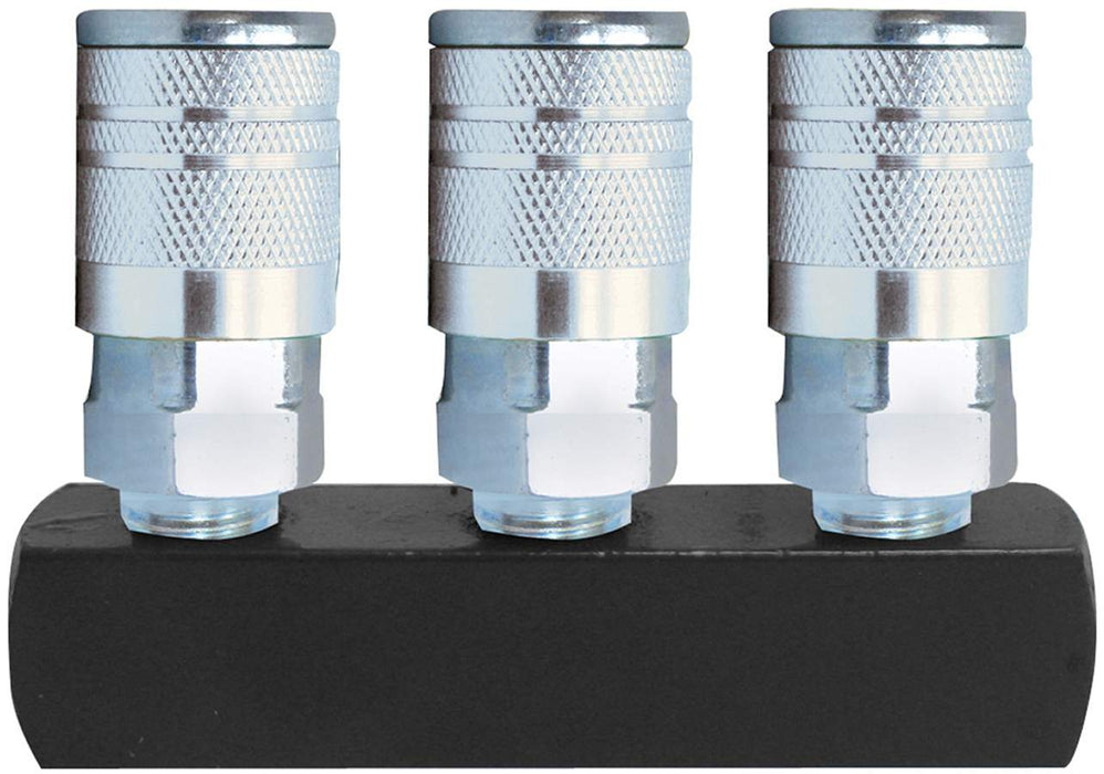 Séparateur de ligne rond, 3 ports 1/4"NPT ROK - Quincaillerie G.H. Berger