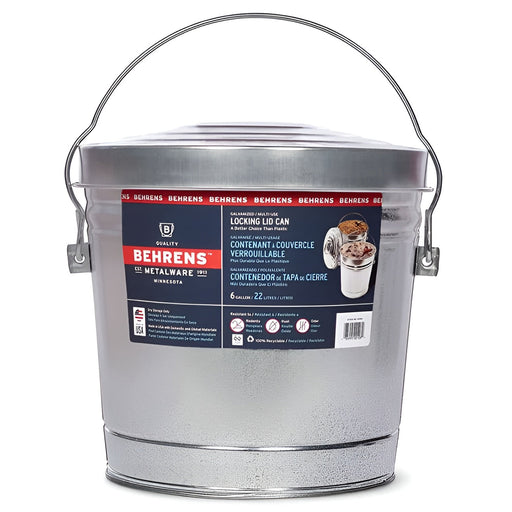 Poubelle en acier galvanisé 6 gal. Behrens - Quincaillerie G.H. Berger