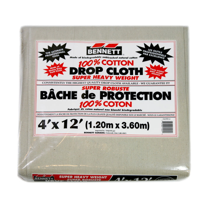 Paquet de deux bâches en coton super robustes - 4' X 12' Bennett Tools - Quincaillerie G.H. Berger