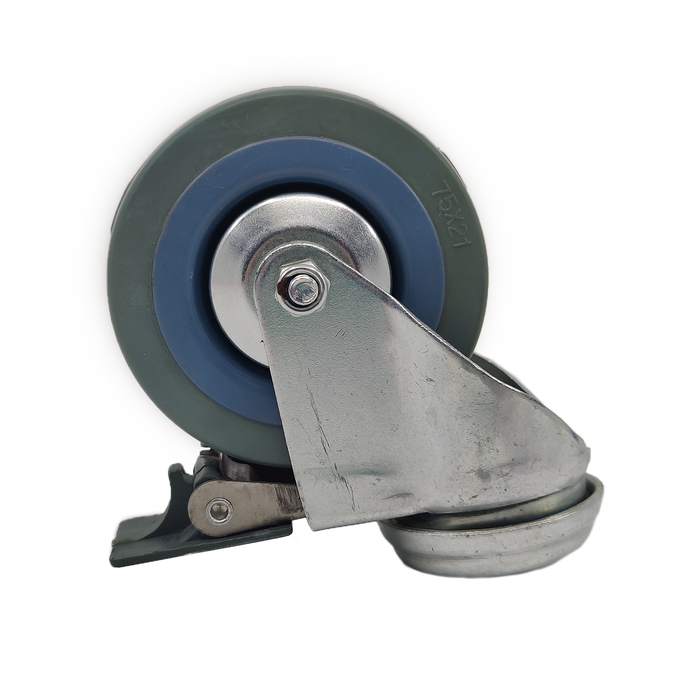 Roulette pivotante grise à frein 3" Blickle