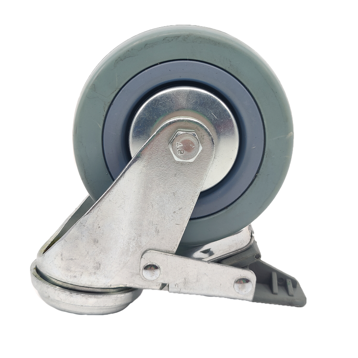 Roulette pivotante grise à frein 4" Blickle