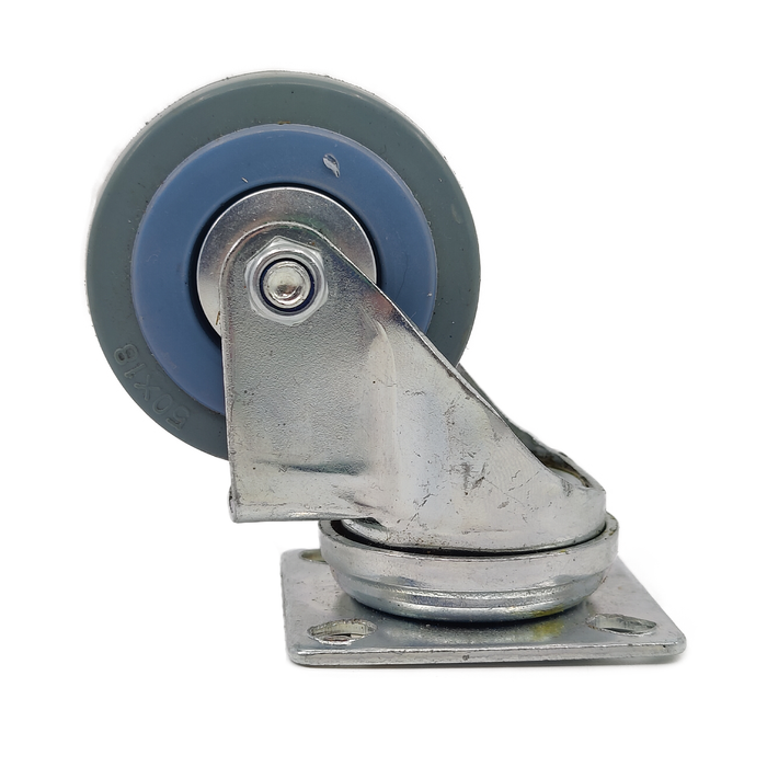 Roulette pivotante grise avec platine 2" Blickle