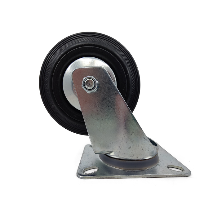 Roulette pivotante noire 4" à platine Blickle