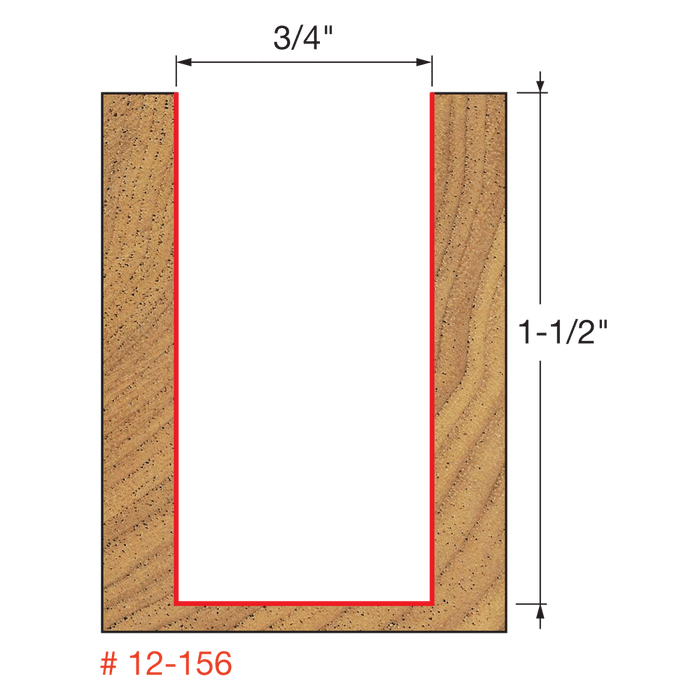 Mèche droite à 2-cannelures (3/4"x1-1/2") à tige 1/2" - Quincaillerie G.H. Berger