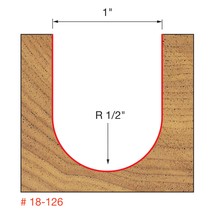 Mèche à bout rond, rayon 1/2", (1"x1-1/4") à tige 1/2" - Quincaillerie G.H. Berger