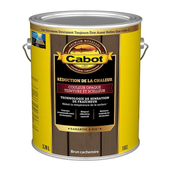 Teinture et scellant extérieur pour réduction de chaleur - Brun cachemire - 3.78 L Cabot