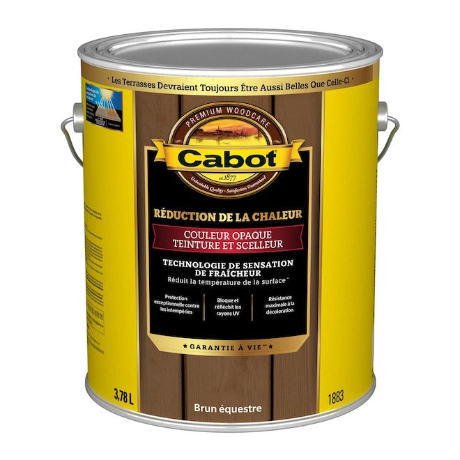 Teinture et scellant extérieur pour réduction de chaleur - Brun équestre - 3.78 L Cabot