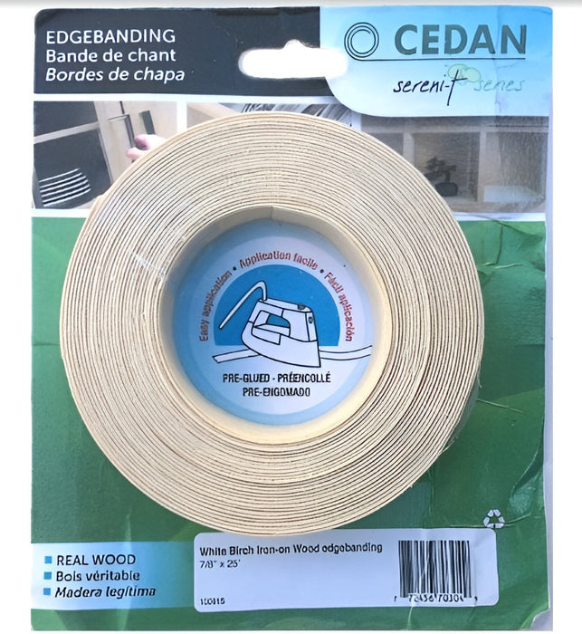 Bande de chant en bois Merisier blanc 7/8" X 25' Cedan - Quincaillerie G.H. Berger