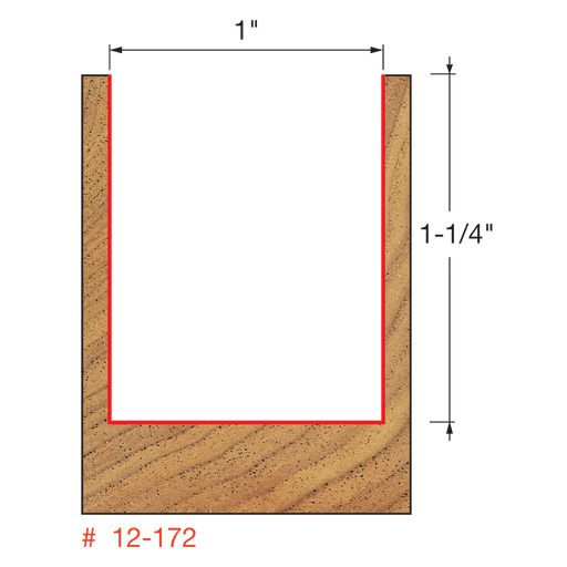 Mèche droite à 2-cannelures (1"x1-1/4") à tige 1/2" - Quincaillerie G.H. Berger