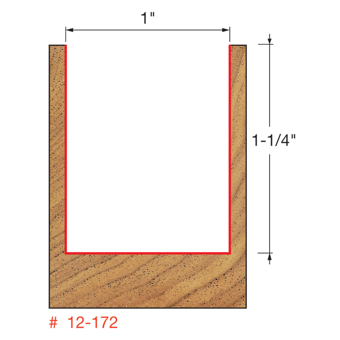 Mèche droite à 2-cannelures (1"x1-1/4") à tige 1/2" - Quincaillerie G.H. Berger