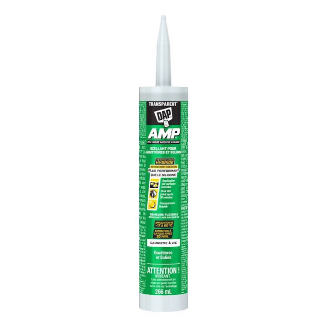 Scellant pour gouttières et solins AMP DAP - Transparent - 266 mL