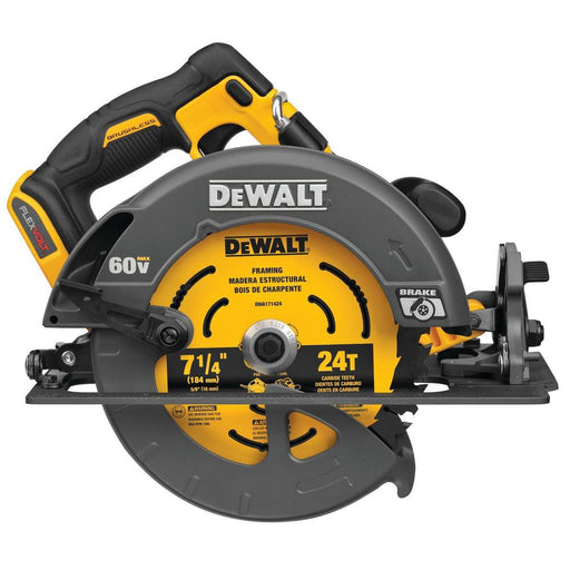 Scie ciculaire 7-1/4" 60V MAX* FLEXVOLT® sans balais, avec frein (Outil seulement) - Quincaillerie G.H. Berger