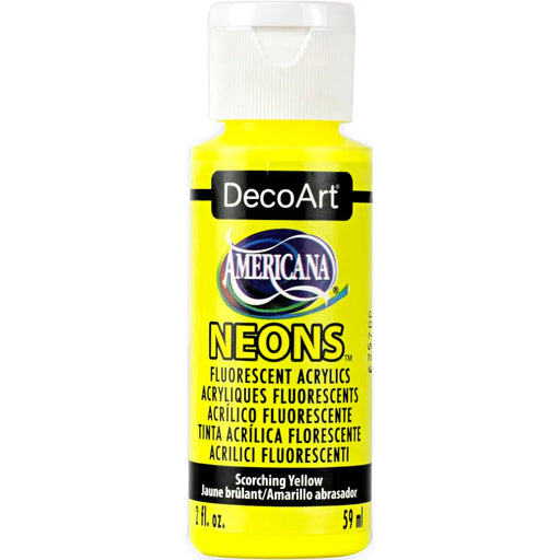 Peinture acrylique fluorescente DecoArt - Jaune brûlant - 2 oz - Quincaillerie G.H. Berger