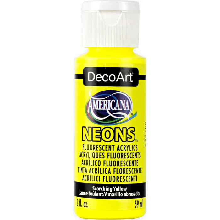 Peinture acrylique fluorescente DecoArt - Jaune brûlant - 2 oz - Quincaillerie G.H. Berger
