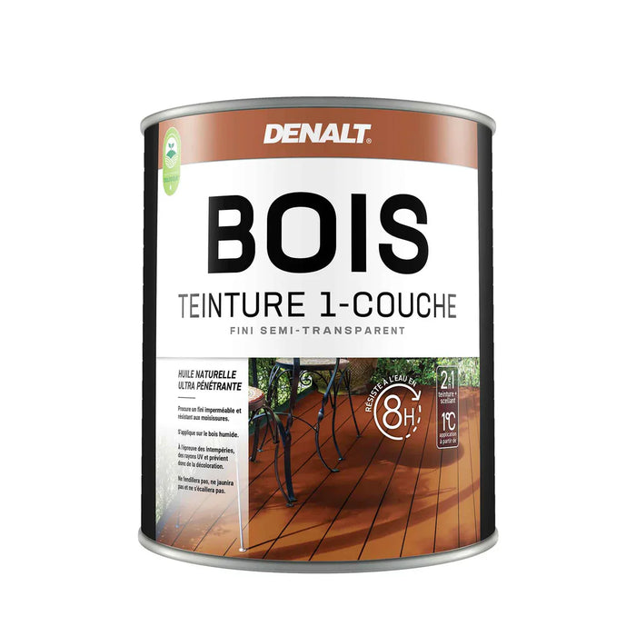 Teinture semi-transparente à base d'acrylique Denalt - Blanc naturel - 946 mL