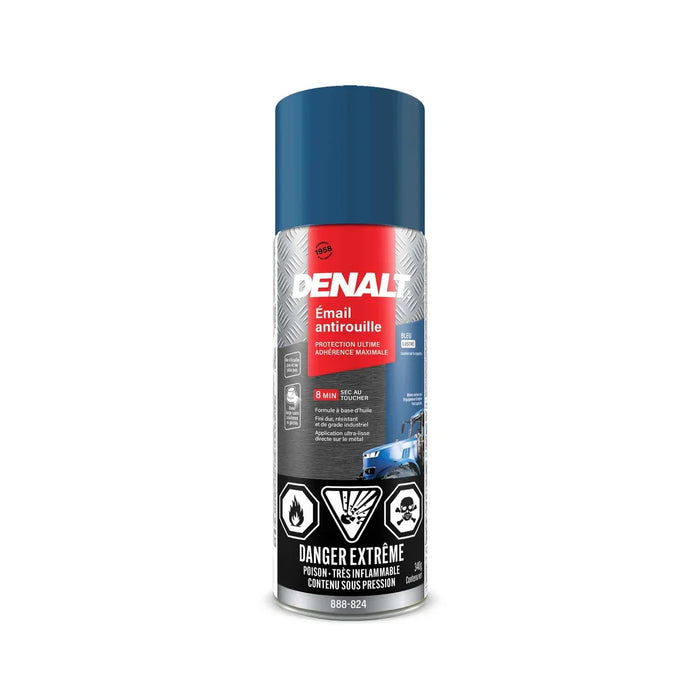 Émail antirouille aérosol - Bleu Ford - Fini lustré - 340 g Denalt