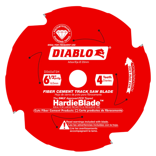 Lame de scie Tracksaw pour fibrociment 6-1/2" - 4 dents  Diablo - Quincaillerie G.H. Berger