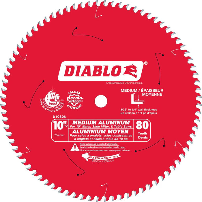 Lame de scie à onglets pour aluminium 10" - 80 dents - Quincaillerie G.H. Berger