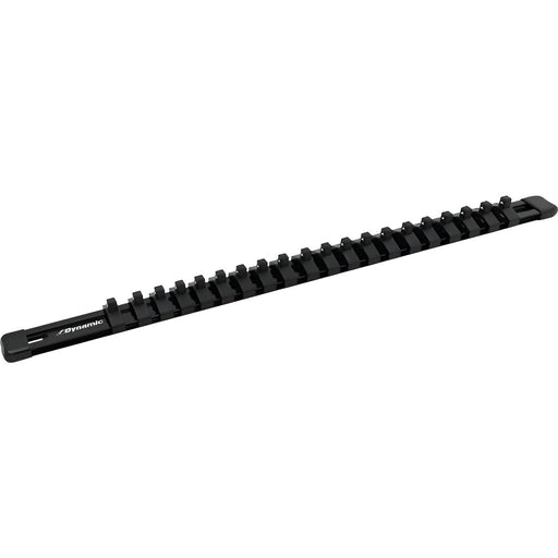 Rail de rangement noir en aluminium pour douilles à prise 1/4" Dynamic Tools - Quincaillerie G.H. Berger