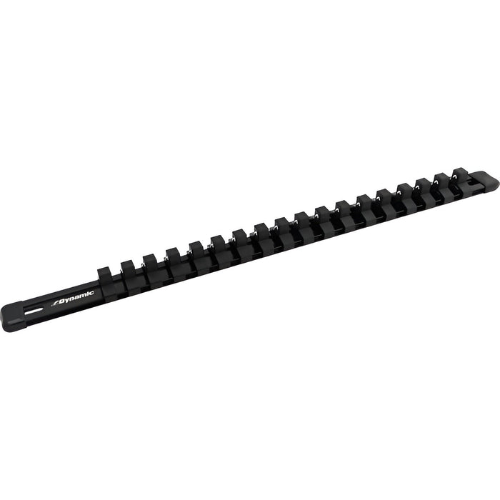 Rail de rangement noir en aluminium pour douilles à prise 3/8" Dynamic Tools - Quincaillerie G.H. Berger