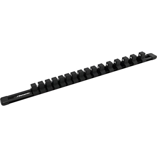 Rail de rangement noir en aluminium pour douilles à prise 1/2" Dynamic Tools - Quincaillerie G.H. Berger