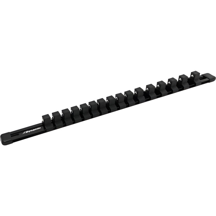 Rail de rangement noir en aluminium pour douilles à prise 1/2" Dynamic Tools - Quincaillerie G.H. Berger