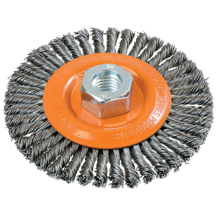 Brosse droite à fils torsadés 4-1/2"x3/16" (5/8"-11) - Quincaillerie G.H. Berger