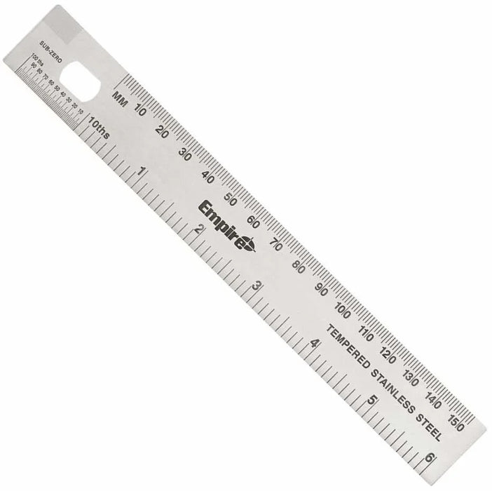 Règle en acier inoxydable rigide 6" Empire