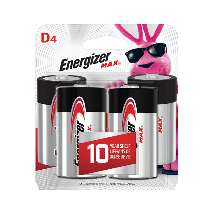 Piles alcaline Energizer D 1.5V - Paquet de 4 - Quincaillerie G.H. Berger