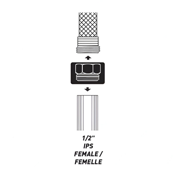 Adaptateur en laiton pour tuyau femelle 3/4" à mâle 1/2" 776151 - Garden Smith - Quincaillerie G.H. Berger