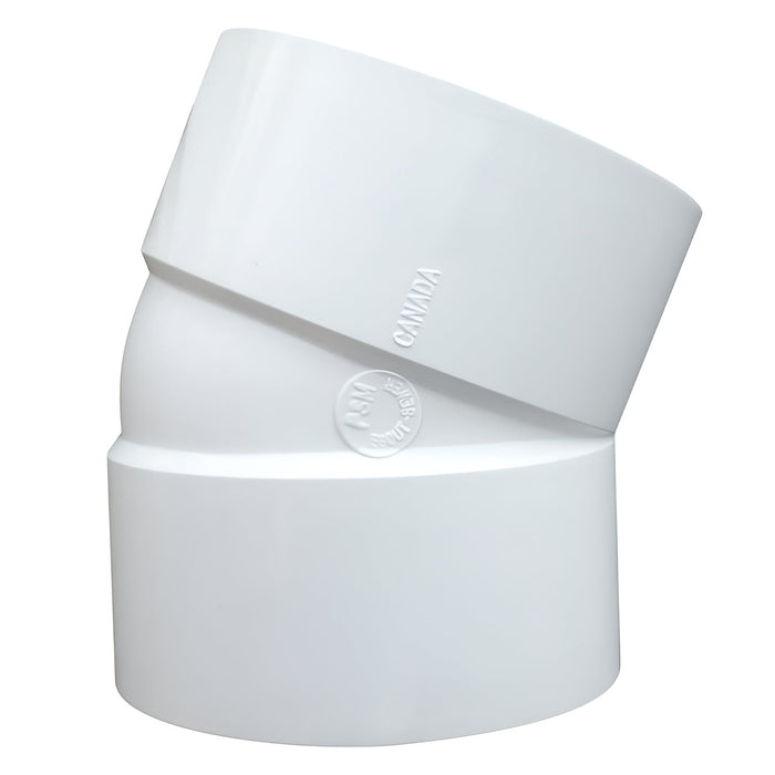 Coude court en PVC 3" 22,5º IPEX - Quincaillerie G.H. Berger