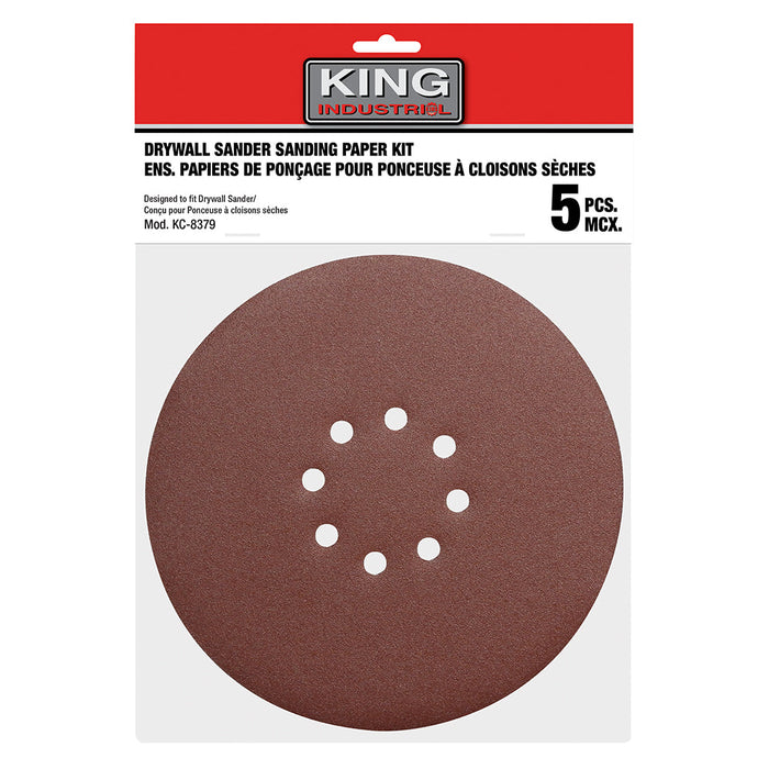 Disque de ponçage 8-7/8" grain 80 - Paquet de 5 King Canada - Quincaillerie G.H. Berger