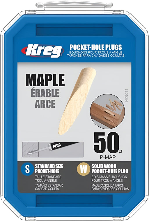 Capuchons de bois pour trous - Érable - Boîte de 50 Kreg - Quincaillerie G.H. Berger