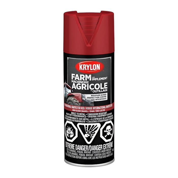 Peinture antirouille pour machinerie agricole - Rouge International Harvester - Fini lustré - 340 g - Quincaillerie G.H. Berger
