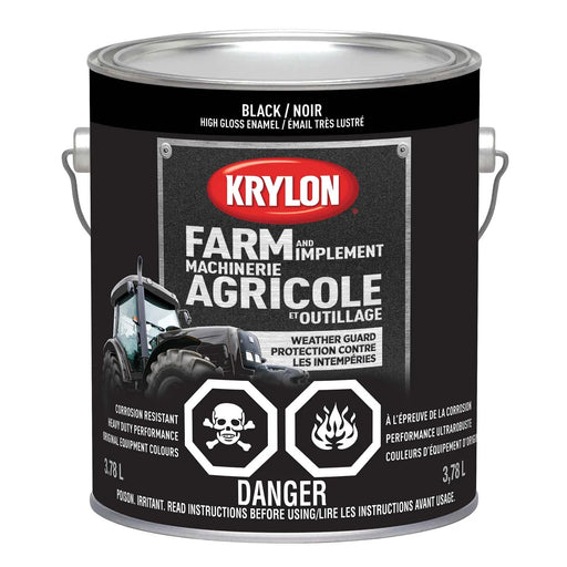 Peinture antirouille pour machinerie agricole - Noir - Fini lustré - 3.78 L - Quincaillerie G.H. Berger
