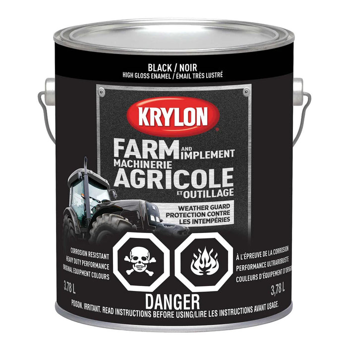 Peinture antirouille pour machinerie agricole - Noir - Fini lustré - 3.78 L - Quincaillerie G.H. Berger
