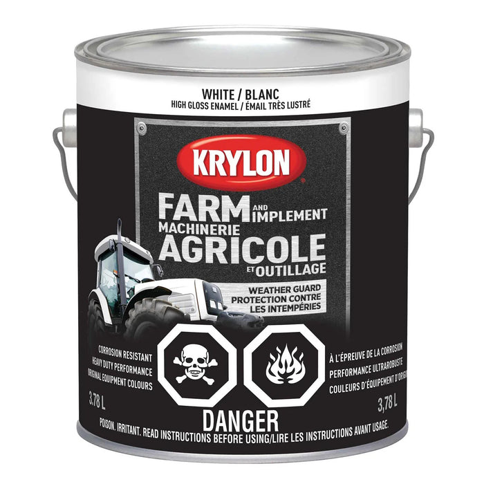 Peinture antirouille pour machinerie agricole - Blanc - Fini lustré - 3.78 L - Quincaillerie G.H. Berger
