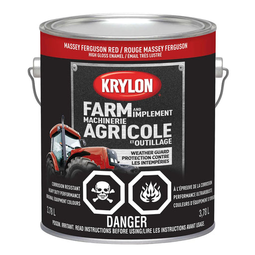 Peinture antirouille pour machinerie agricole - Rouge Massez Ferguson - Fini lustré - 3.78 L - Quincaillerie G.H. Berger