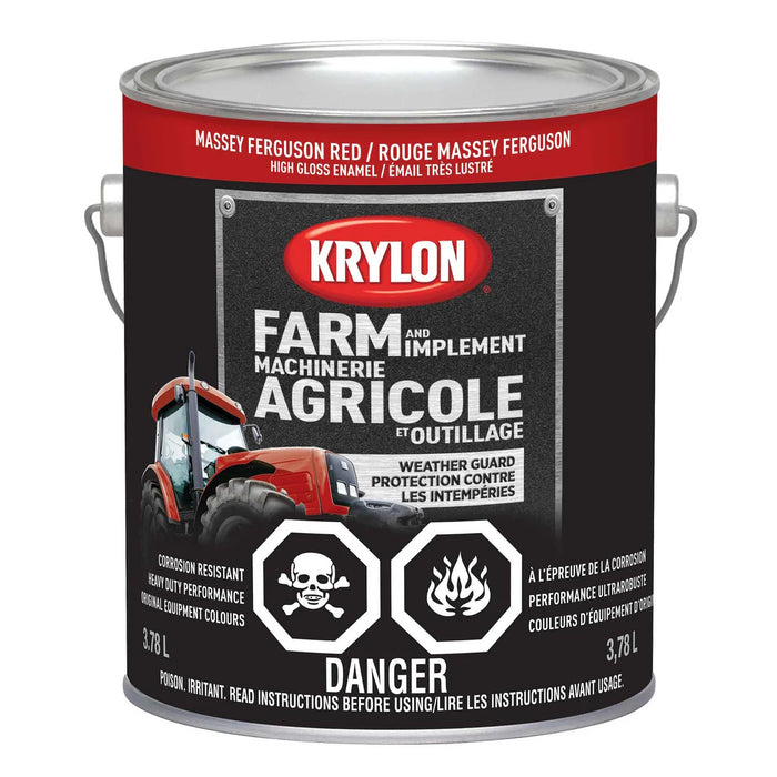 Peinture antirouille pour machinerie agricole - Rouge Massez Ferguson - Fini lustré - 3.78 L - Quincaillerie G.H. Berger