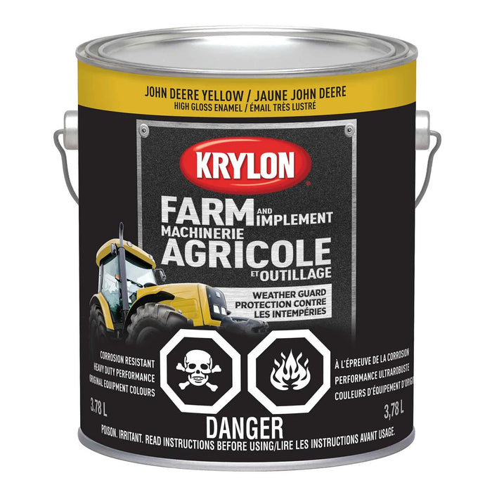 Peinture antirouille pour machinerie agricole - Jaune John Deere - Fini lustré - 3.78 L - Quincaillerie G.H. Berger