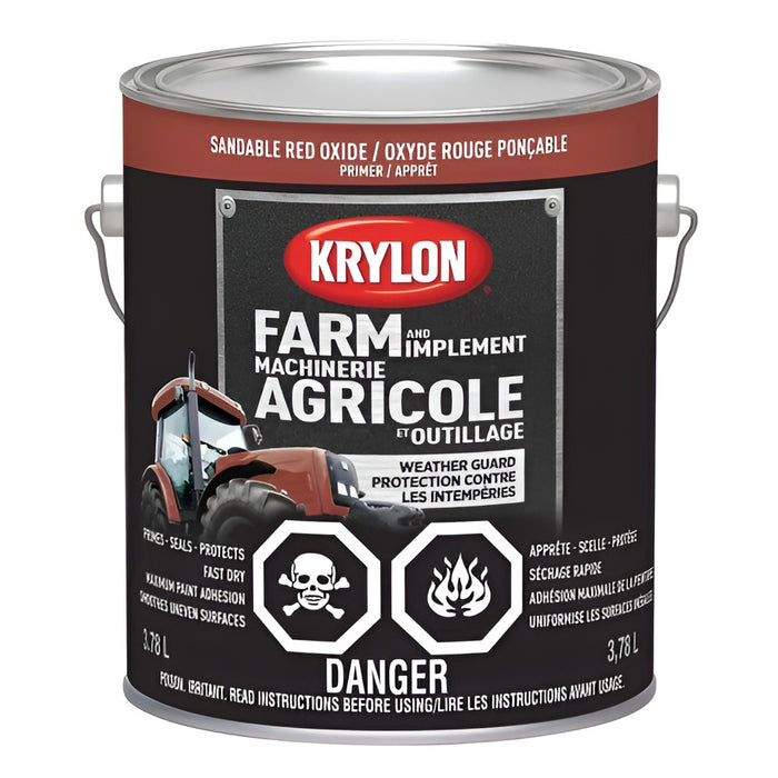 Peinture antirouille pour machinerie agricole - Apprêt rouge oxyde - Fini lustré - 3.78 L - Quincaillerie G.H. Berger